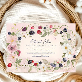 Jordgubbsberry - första födelsedag Party Tack Kort