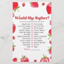 Jordgubbsberry skulle hon hellre se att babyskammu brevpapper