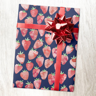Jordgubbsblå vattenfärg presentpapper