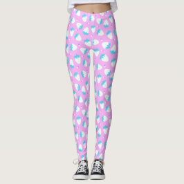 Jordgubbsblått Rosa Leggings