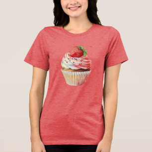 Jordgubbsblomma Cupkaka Sötnost Dessert T Shirt