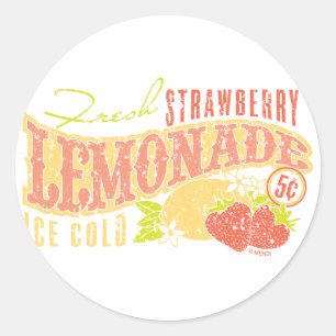 Jordgubbsblomma Lemonade Runt Klistermärke