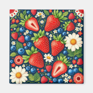 jordgubbsblommig magnet