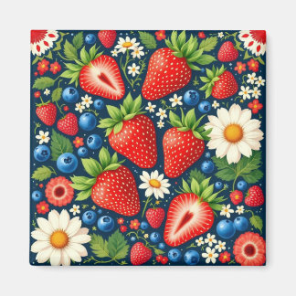 jordgubbsblommig magnet
