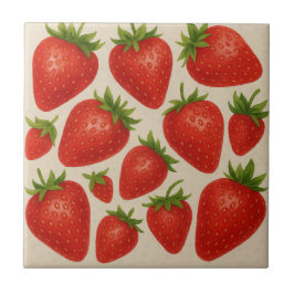 Jordgubbsbricka Stänk - vattenfärgsfruktkeramik Kakelplatta