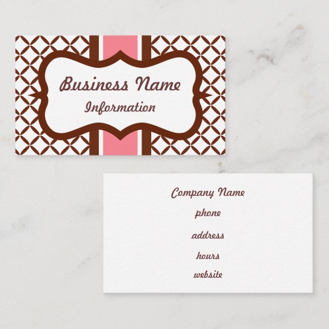 Jordgubbschoklad, Affärskort Visitkort (Fram/baksida)