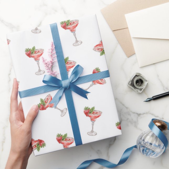 Jordgubbscocktaildrycker Bröllopsdusch Presentpapper (Gifting)