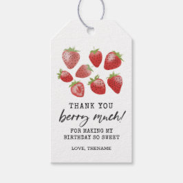 Jordgubbsdagars Tack Märkre Berry Sweet Presentetikett