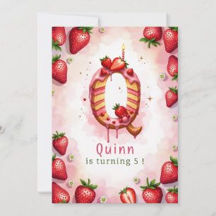 Jordgubbsdagens inbjudan till Brev Q Cake Theme