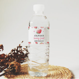 Jordgubbsdagsetikett Vattenflaska Vattenflaskor Etikett