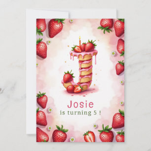 Jordgubbsdagsinbjudan Brev J Cake Theme Inbjudningar