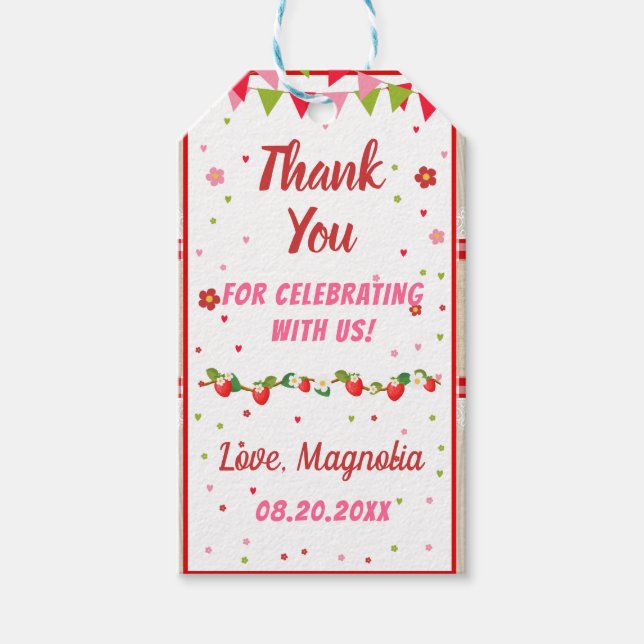 Jordgubbsdagstidning Red Camco Blanket Sweet Party Presentetikett (Framsidan)