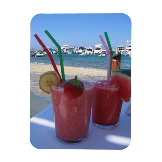 Jordgubbsdaiquiri på Mykonos - fotomagnet Magnet (Vertikal)