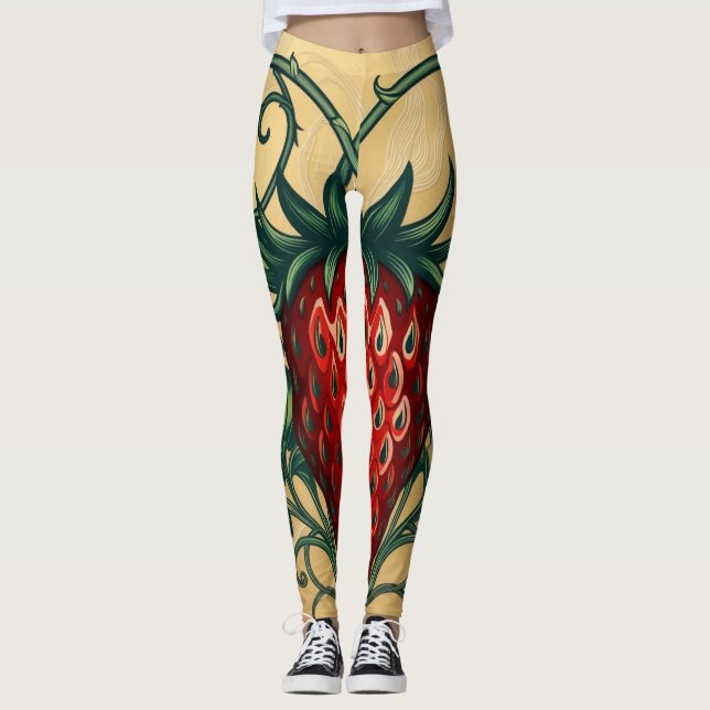 Jordgubbsdesign  leggings (Framsida)