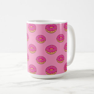 Jordgubbsdonut med Sprinkles-Tecknad Kaffemugg