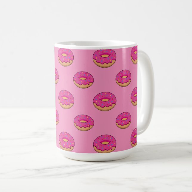 Jordgubbsdonut med Sprinkles-Tecknad Kaffemugg (Framsida höger)