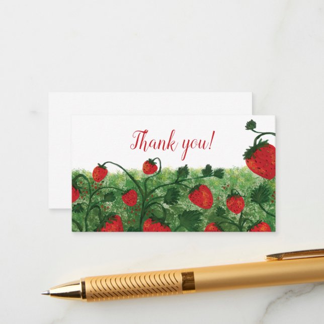 Jordgubbsfärg Fält Tack Tilläggskort (Fram/Back In Situ)