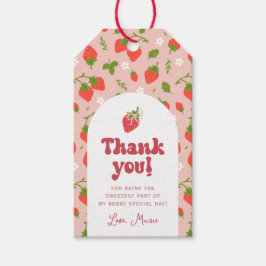 Jordgubbsfirande Första Födelsedagsfest Presentetikett