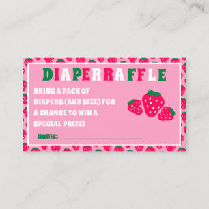 Jordgubbsflicka Babykläder Diaper Raffle Biljett Tilläggskort