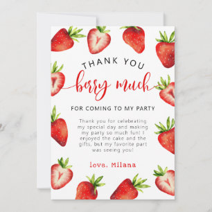 Jordgubbsflicka Birthday Berry Mycket Tack Kort