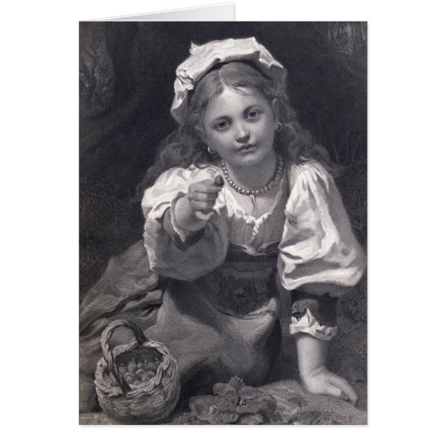 Jordgubbsflicka Hälsningskort (Framsidan)