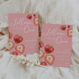 Jordgubbsflickans Födelsedagsfest inbjudan