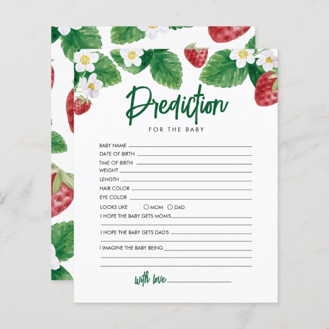 Jordgubbsförutsägelse för babyskor (Fram/baksida)