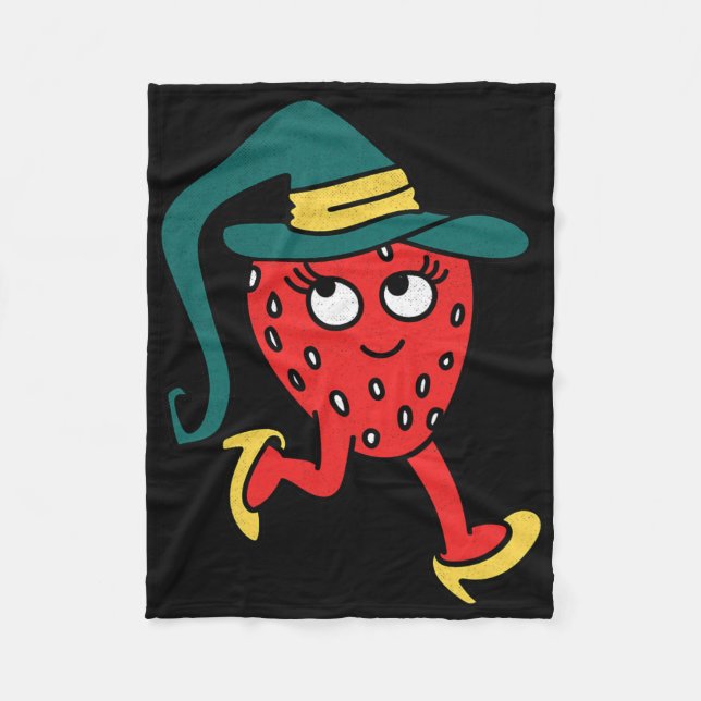 Jordgubbsfrukt Lazy Halloween Costume Fleecefilt (Framsidan)