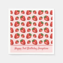 Jordgubbsfrukt Mönster vid Rosa Grattis på födelse