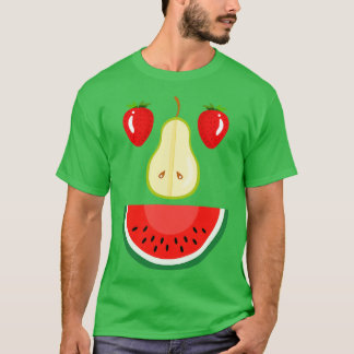 Jordgubbsfrukt Pear Vatten Melon Ansikte T Shirt