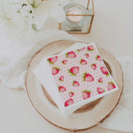 Jordgubbsfrukt Rosa Grönt Party Pappersservett