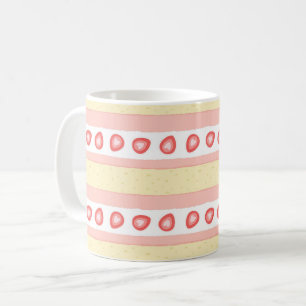 Jordgubbsgädda Cake Slice Mönster Kaffemugg