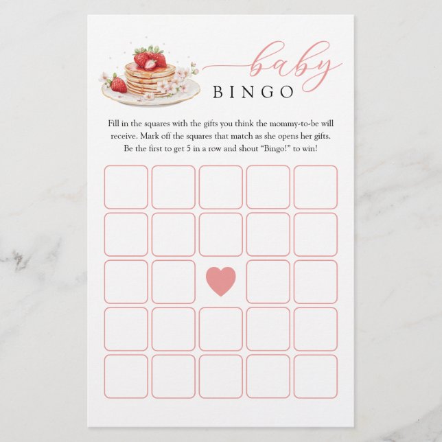 Jordgubbsgam Pancake Baby Brunch Baby Bingo Game (Framsida)