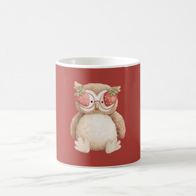 Jordgubbsglasögonuggla Kaffemugg (Center)