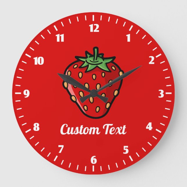 Jordgubbsikon Large Clock Stor Klocka (Framsida)