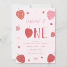 Jordgubbsinbjudan 1:a Berry 1:a födelsedag