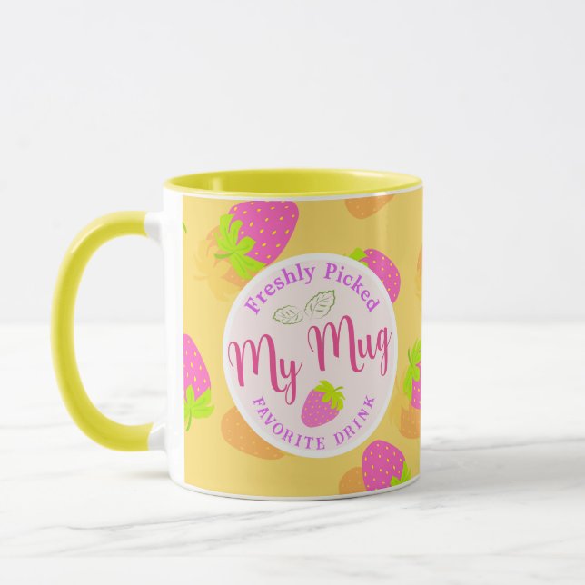 Jordgubbsjordgubbens Gult Mugg (Vänster)