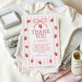 Jordgubbsjordgubbs Första Tackkort Inbjudningar