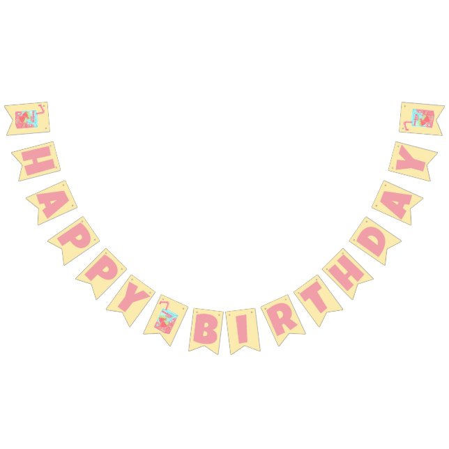 Jordgubbsjuiceboxen Grattis på födelsedagen Vimplar (Alla)