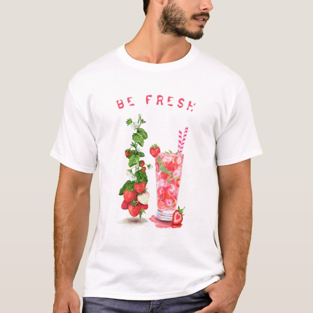 Jordgubbsjuicen Coola Drink Party T-Shirt (Framsida)