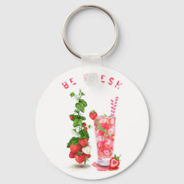 Jordgubbsjuicens Coola Drink Summer Fruits Keychai Nyckelring