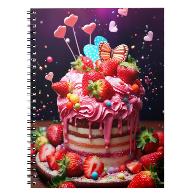 Jordgubbskädda Anteckningsbok (Framsidan)