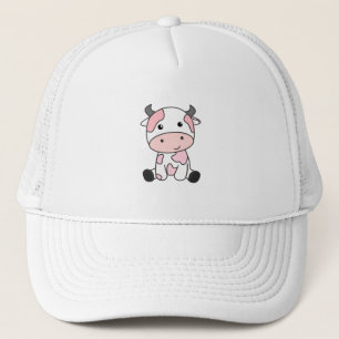 Jordgubbskädda Cow Rosa Strawberry Cow Kawaii Keps