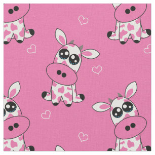 🍓 🐄 Jordgubbskädda med hjärta, rosa, anpas Tyg