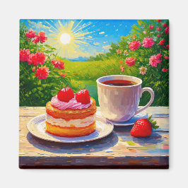 Jordgubbskädda och kaffeskörd magnet