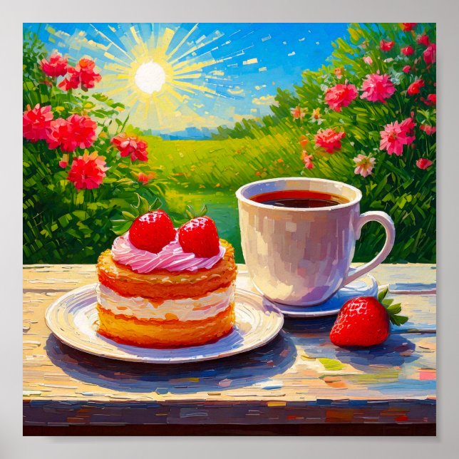Jordgubbskädda och kaffeskörd poster (Framsidan)