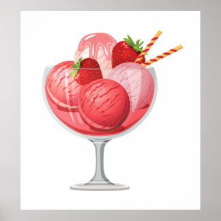 Jordgubbskädda Poster