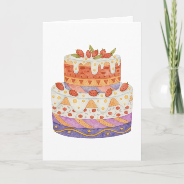 Jordgubbskaka med två skikt kort (Framsida)