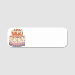 Jordgubbskaka med två skikt namnbricka