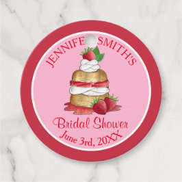 Jordgubbskaka Shortkaka Möhippa födelsedag Gåvor Etiketter